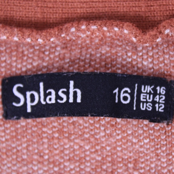 0324-Splash Butterfly Print Cardigan Sweater – Brown/White – Size L US 12 - Picture 5 of 6